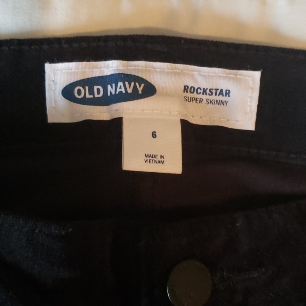 Old Navy black velvet skinny jeans